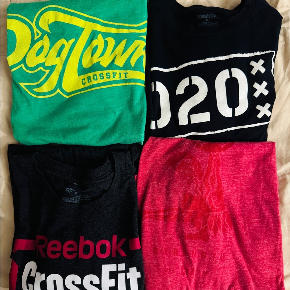 CrossFit T-shirts- Black, Red, Green. Sz M/L, Lot of 4